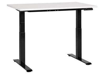 Fehér és fekete elektromosan állítható íróasztal 120 x 72 cm DESTINES