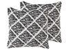 Set of 2 Cotton Cushions Geometric Pattern 45 x 45 cm Black and White HAZRO_802270