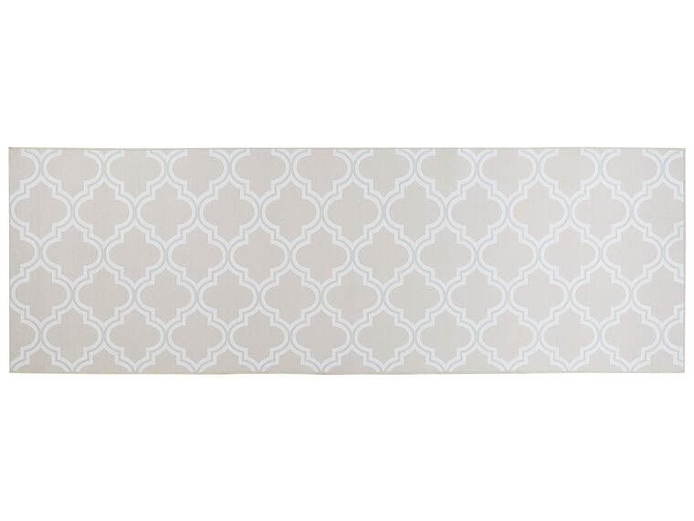 Teppich beige 80 x 240 cm marokkanisches Muster Kurzflor KADAYAL_831477