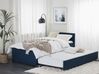 Łóżko wysuwane tapicerowane 90 x 200 cm niebieskie MARMANDE_742658