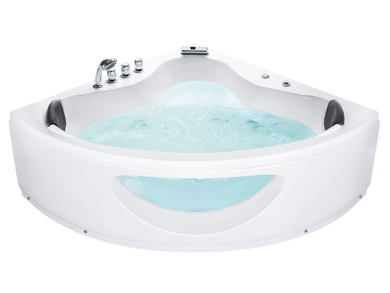 Whirlpool Badewanne weiss Eckmodell mit LED 190 x 140 cm TOCOA_36370