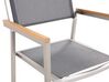 Négyszemélyes szürke üveg étkezőasztal szürke székekkel COSOLETO/GROSSETO_881821