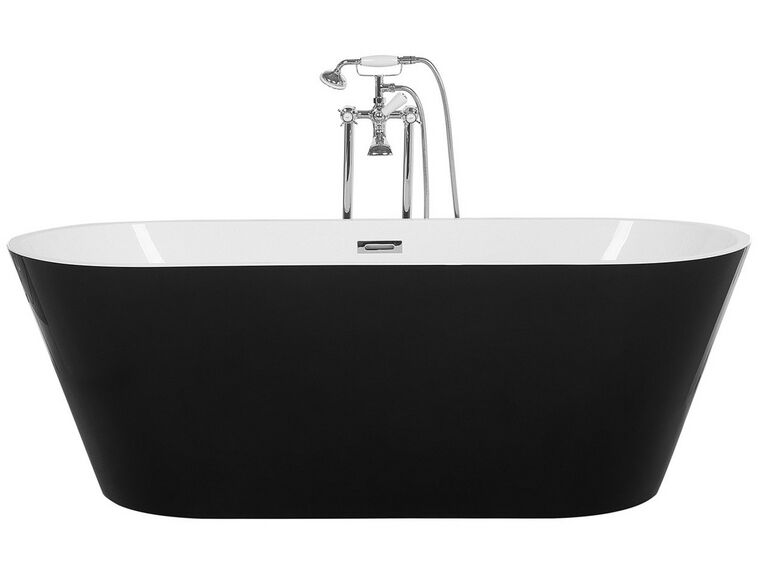 Badewanne freistehend schwarz-weiß oval 170 x 70 cm CABRITOS_717609