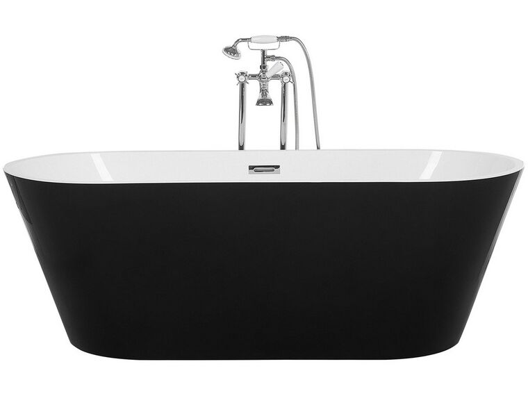 Badewanne freistehend schwarz-weiß oval 170 x 70 cm CABRITOS_717609