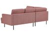 Right Hand 4 Seater Fabric Corner Sofa Pink Brown BREDA_885922
