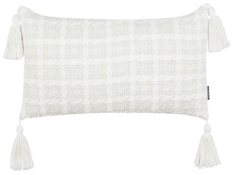 Cushion Checked 30 x 60 cm Beige DOURIS_902366