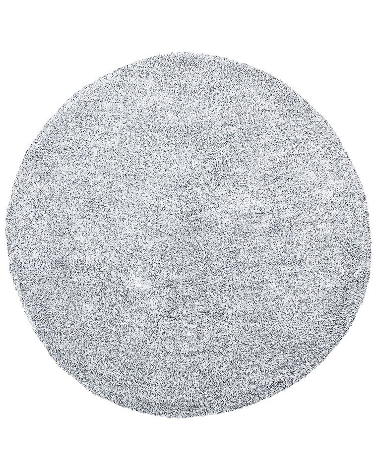 Shaggy Round Area Rug ⌀ 140 cm Salt and Pepper DEMRE | Beliani.co.uk