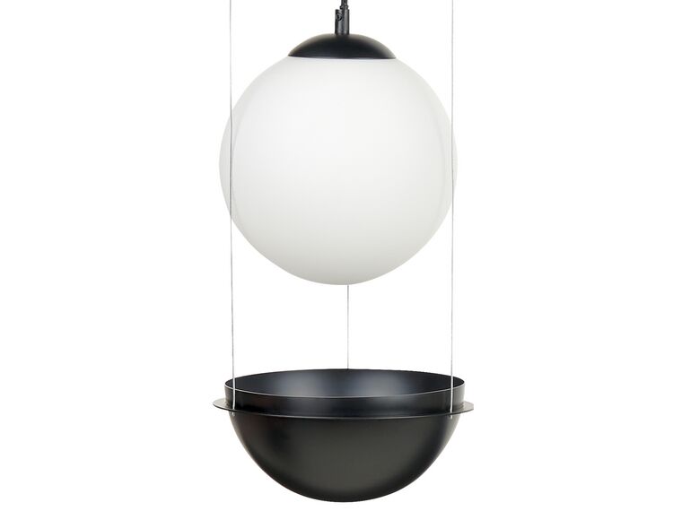 Lampada da soffitto vetro e metallo bianco e nero TOBINS_873274