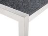 Conjunto de mesa com tampo triplo granito flameado preto 220 x 100 cm e 8 cadeiras creme GROSSETO_380196