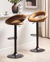 Set of 2 Faux Leather Swivel Bar Stools Golden Brown PEORIA II_894672