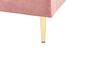 Cama con somier de terciopelo rosa melocotón/dorado 180 x 200 cm CHALEIX_857028