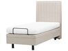 Fabric EU Small Single Adjustable Bed Beige DUKE II_910501