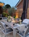 Sivá hliníková záhradná jedálenská súprava stola a stoličiek VERNIO_878281