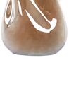 Glass Flower Vase 27 cm Brown IMEROS_838038