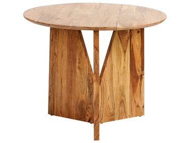 Mesa de jantar redonda em madeira de acácia clara ⌀ 100 cm ARRAN