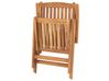 Set of 6 Acacia Wood Garden Folding Chairs with Off-White Cushions JAVA_803619