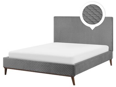 Čalouněná postel šedá 160 x 200 cm BAYONNE