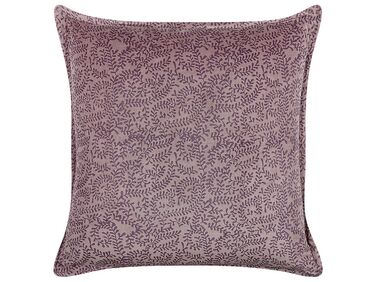 Velvet Cushion Floral Motif 45 x 45 cm Pink KALMIA