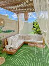 Salon de jardin 5 places côté droit en bois d'acacia avec coussins blanc cassé MARETTIMO_857562