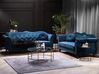 3-istuttava sohva samettinen sininen SKIEN_743309