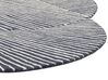Oválný vlněný koberec 140 x 200 cm bílý/grafitově šedý ZABOL_866795