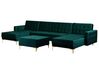 5 Seater U-Shaped Modular Velvet Sofa with Ottoman Teal ABERDEEN_783342