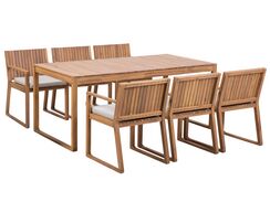 6-istuttava ulkoruokailuryhmä akasiapuu ruskeanharmaa SASSARI