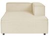 Left Hand Linen Chaise Lounge Beige APRICA_860299