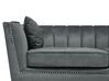 3 Seater Velvet Fabric Sofa Grey GAULA_706312