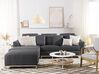 Right Hand Fabric Corner Sofa with Ottoman Grey OSLO_285578
