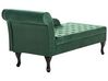 Left Hand Velvet Chaise Lounge with Storage Dark Green PESSAC_882114