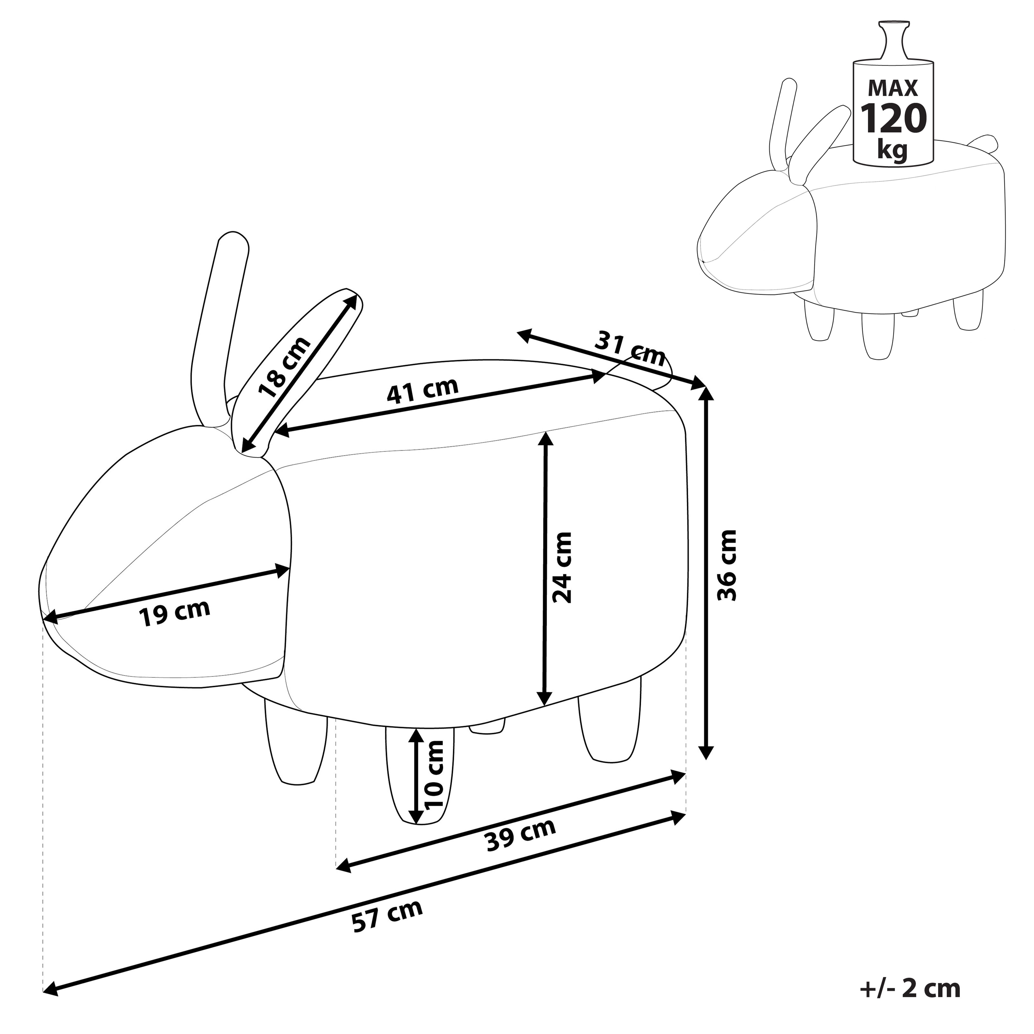 Pufa zwierzak biała BUNNY