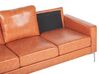 3 Seater Faux Leather Sofa Brown GAVLE_729858