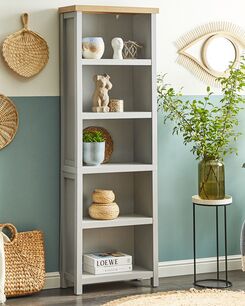 Kirjahylly 5 hyllyä vaaleanharmaa CLIO Kirjahylly 5 hyllyä vaaleanharmaa CLIO