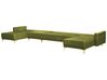 Canapé modulable 6 places en forme de U velours vert avec ottoman ABERDEEN_882471