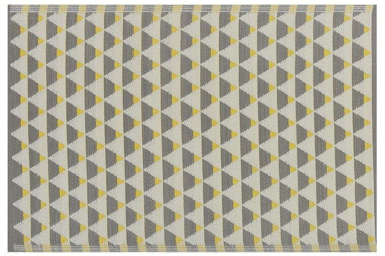 Outdoor Teppich grau-gelb 120 x 180 cm Dreieck Muster HISAR_766675