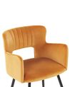 Sada 2 sametových jídelních židlí oranžové SANILAC_847096