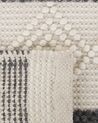 Teppich Wolle beige / grau 200 x 200 cm geometrisches Muster Kurzflor DAVUTLAR_830890