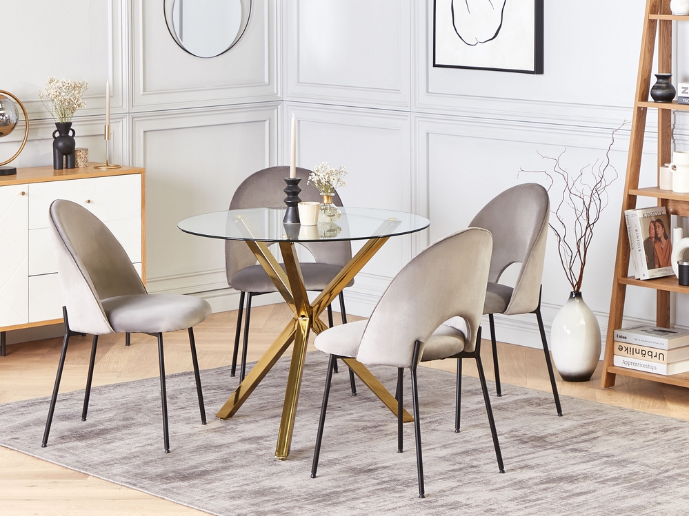 Dining Table ⌀ 90 cm SAVONI Gold DEF
