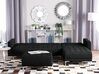 Left Hand Fabric Corner Sofa with Ottoman Graphite Grey ABERDEEN_714830