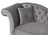 Left Hand Chaise Lounge Velvet Grey LATTES_738696