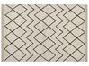 Teppich Baumwolle beige / schwarz 160 x 230 cm geometrisches Muster Kurzflor ELDES_839768