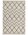 Teppich Baumwolle beige / schwarz 160 x 230 cm geometrisches Muster Kurzflor ELDES_839768