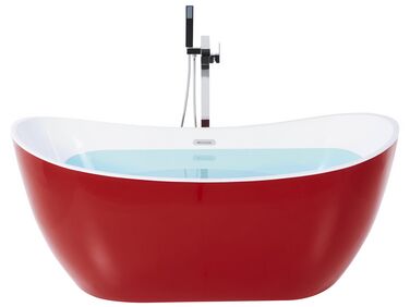 Fritstående badekar rød oval 160 x 76 cm ANTIGUA
