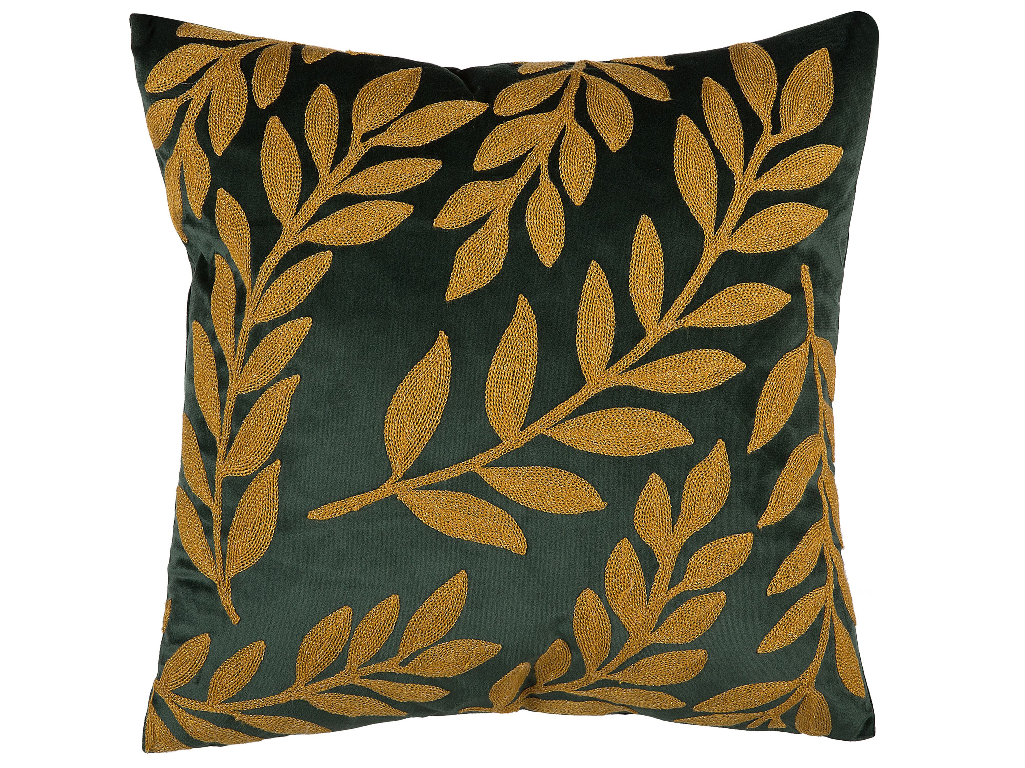 2 Federe Per Cuscino In Velluto Turchese 45x45 Cm – Foglie, Eleganti Per Divano E Letto