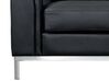Left Hand Leather Corner Sofa with Ottoman Black OSLO_884