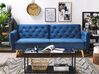 Sofa rozkładana welurowa ciemnoniebieska BARDU_791907