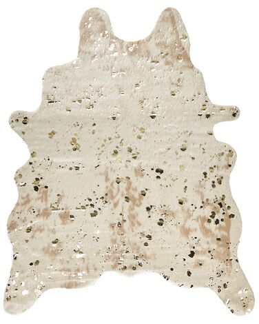 Faux Cowhide Area Rug with Spots 130 x 170 cm Beige with Gold BOGONG