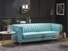 3 Seater Velvet Fabric Sofa Light Blue ARVIKA_806141