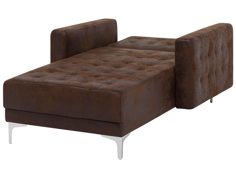 Faux Leather Chaise Lounge Brown ABERDEEN Beliani.co.uk
